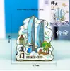 Adesivo de geladeira de Xiamen atrações turísticas característica lembrancinhas adesivo de geladeira de cola de três camadas de madeira adesivo de geladeira com fonte metálica