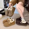 Se pueden agregar zapatos Birkenstock de terciopelo para mujer, nuevo estilo otoño e invierno, suela gruesa, botas de nieve, suela gruesa, zapatos cálidos de algodón afelpado, antideslizantes