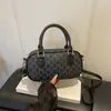 Bolsa com Estampa Retro Feminina Cor Clássica Color Block Versátil Bolsa de Ombro Textura PU Bolsa de Mão para o Dia a Dia Bolsa Transversal Feminina de Comércio Exterior