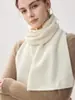 Bufanda de color liso 100% cachemira pura para mujer, nuevo calentador de cuello de punto cálido para otoño e invierno que protege el cuello, chal versátil
