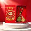 Chaveiro Pingente Dourado do Ano da Ovelha com Decoração em Folha de Ouro Conjunto em Caixa de Presente Personalizado para Negócios Presente Personalizado Atacado