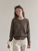 Top de punto redondo de manga corta para mujer estilo "old money" francés, adecuado para principios de otoño, con sentido de atmósfera, se puede usar como cárdigan exterior o chaqueta