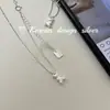 Ins Coreano Lindo Moda Nicho Versátil Joyería de Gama Alta Plata de Ley S925 Cuentas de Oso Cepilladas Collar para Mujer