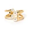 Joias de comércio exterior joias de liga da moda popular europeia e americana pulseira de pérolas de camada dupla pulseira feminina assimétrica semiaberta