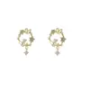 Pendientes de Flor Franceses Dulces y Suaves Incrustados de Diamantes Verano Nicho Elegantes Elegantes Exquisitos Celebridad de Internet Explosiones Pendientes Versátiles