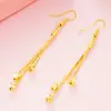 Brincos de Franja da Moda Estilo Coreano Banhados a Ouro 24K para Mulheres, Brincos de Casamento Estilo Étnico Ouro de Areia Vietnamita Transfronteiriços Venda por Atacado