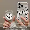Adecuado para funda de teléfono Apple 17 Pro Max, estilo caricatura con sensación de alta gama, con soporte, iPhone 16 Pro, múltiples perros manchados