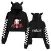 Lâmina de extermínio de fantasma transfronteiriço Riman Series Periférico Comércio Exterior Moda Impresso Feminino Umbigo Orelha de Gato Moletom