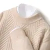 Nuevo Suéter de Lana Suelta Tejido Jacquard de Manga Larga de Cuello Alto Medio Estilo Coreano para Hombre Otoño/Invierno 2024