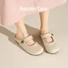 Zapatillas de Media Pantufla Cerradas Augusden para Mujer 2026 Nuevas de Verano para Exteriores con Suela Suave Zapatos Mary Jane para Combinar con Faldas Calzado de Boca Baja