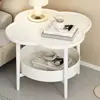 Mesa de centro moderna minimalista de trébol de cuatro hojas, mesita de noche de lujo ligero para dormitorio, mesa redonda pequeña para sala de estar con almacenamiento