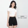 Pantalones cortos vaqueros negros ajustados de cintura alta para mujer, novedad de verano 2024, estilo coreano, combinables, con corte A, elásticos y ajustados.