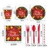 Festa Temática de Natal Utensílios de Mesa Decoração Infantil Suprimentos Pratos de Papel Descartáveis Copos de Papel Guardanapos de Papel Talheres Garfos e Colheres Utensílios de Mesa