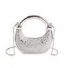 Bolso de mano acrílico miniatura, compacto, exquisito, nicho de moda europeo y americano, bolso de noche brillante para mujer con cadena individual al hombro personalizado