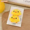 Boneca Frango Amarelo de Pelúcia Fofa Acessórios de Cabelo para Meninas, Elásticos de Cabelo Versáteis, Presilhas de Bico de Pato Desenho Animado para Franja de Crianças Enfeites de Cabelo