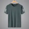 Camiseta de Hielo de Seda de Verano para Hombre y Mujer de Manga Corta Hueca Transpirable Elástica Deportiva Talla Grande Superior Secado Rápido Fina Camiseta de Media Manga
