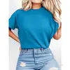 [Camiseta de Algodón Talla Europea] Moda Nueva Europea y Americana Cuello Redondo Pullover Camiseta Lisa para Hombre y Mujer Top Casual de Manga Corta Verde Militar