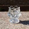 Copa de vela de mantequilla de loto de cristal Lámpara de ofrenda de Buda Lámpara de mantequilla Candelabro de vidrio Candelabro de lámpara largo y brillante Copa de cera