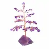 Directo de fábrica base de piedra natural cruda árbol de cristal árbol de la fortuna árbol del dinero artesanías de piedra cruda decoración de escritorio de oficina