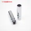 Llave de vaso larga tipo espejo 1/4 Cabeza hexagonal Herramienta para mantenimiento de vehículos de reparación de automóviles para uso en reparación de automóviles