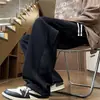 Pantalones Casuales Hombre 2026 Otoño Invierno Nuevos Cálidos Con Felpa Engrosada Streetwear Pareja Versátiles Sueltos Pierna Ancha Largos