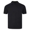 Estilo Old Money Casual Gola V Tricô Manga Curta Masculino Simples Básico Solto Preguiçoso Cor Lisa Camisa Polo de Tricô