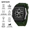 Reloj Electrónico Sanda Aliexpress Más Vendido, Moderno y Genial, con Tres Zonas Horarias, Cronómetro Segmentado, Luminoso, Forma de Barril, Reloj de Doble Movimiento