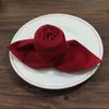 Servilleta Engrosada Escuela Hotelera Práctica Plegado Flor Servilleta Tela Decorativa Mantel Individual Paño para Limpiar Vasos Negro Rojo Etc.