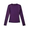 Camiseta cepillada de manga larga con cuello en V negro para mujer en otoño e invierno, capa base ajustada y cálida, top sexy ajustado que estiliza la figura