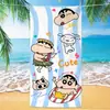 Toalha de banho de secagem rápida infantil de grandes dimensões Giz de cera Pequena nova toalha de praia Microfibra Velo de dupla face Toalha de praia com impressão digital