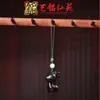 Cadena para Teléfono Móvil de Madera de Palisandro con Colgante de Ciervo de Cuerda Trenzada Yiming Xianyuan Borla Unidireccional Colgante de Coche de Ciervo Llavero para Bolsa