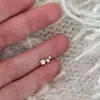 Pendientes de Estrella Doble de Cinco Puntas Chapados en Oro de 18 Quilates sobre Plata de Ley S925 para Mujer, Estilo Diario Simple y Elegante, Clavillos para Hélice de Oreja de Nicho, Pendientes, Accesorios para Orejas