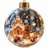 Nuevo producto transfronterizo: Adorno de bola de Navidad transparente con reno interior, árbol de Navidad y escena de nieve, con luces y colgantes decorativos dorados