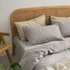 Conjunto de Quatro Peças 100% Algodão Cor Sólida Fresca Algodão Lavado Macio Lençol de Cama Capa de Edredom Fronha Conjunto de Três Peças Individual para Dormitório
