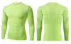 Roupa Fitness Masculina PRO de Secagem Rápida, Manga Longa, Respirável, Absorvente de Suor, Alta Elasticidade, Ajustada, para Corrida, Futebol, Basquete, Esportes