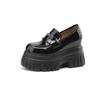 Novos Sapatos Confortáveis com Solado Grosso Estilosos para a Primavera de 2026, Estilo Universitário, Modernos e Versáteis, Bico Redondo, Salto Bloco, Sapatos de Couro para Calçar Facilmente