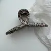 Pinza para el Cabello con Estampado de Leopardo Beige Versátil Vintage Estilo Coreano Pasador Elegante de Alta Gama para el Trayecto Diario Pinza de Tiburón Accesorio para el Cabello