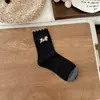 Meias fofas de algodão flocado com desenho animado, meias femininas de cano médio para outono e inverno, estilo preppy, meias femininas longas estilo japonês, atacado
