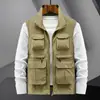 Colete Casual Esportivo Outdoor com Gola Alta para Comércio Exterior Transfronteiriço, Colete de Pesca, Roupa de Trabalho para Primavera e Outono, Colete de Estilo Regular