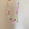 Perfeito para o Verão, Colar de Doces Arco-Íris, Acessórios Femininos de Nicho, Corrente de Clavícula Doce e Cool de Celebridade da Internet Tendência