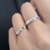Anillo de plata de ley 925 con diseño de nicho, moderno y combinable, para parejas, para hombre y mujer.