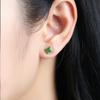 Brincos de Prata Esterlina S925 Banhados a Ouro Jades de Hetian Brincos Brincos Quadrados de Açúcar Bonitos Simples Moda Seiko Luxo Leve Alto Padrão