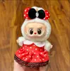 Pingente de Boneca Labubu com Conjunto de Roupas, Boneca Vestível Labubu Primeira e Segunda Geração 17cm