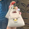 Porta-moedas de Couro Fofo Sanrio Chaveiro Acessório para Mochila Pingente Porta-cartões Estojo para Fones de Ouvido Chaveiro Pequeno Presente