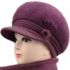 Gorro de Lana Cálido con Forro de Piel de Conejo para Mujer Otoño e Invierno, Gorro de Punto Grueso con Protección para Orejas y Frío para Personas de Mediana Edad y Mayores, Abuela
