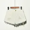 Shorts jeans largos de cintura alta plus size estilo coreano para mulheres, verão tamanho grande rasgado modelador desfiado perna larga corte A hot pants para mulheres