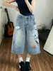 Bufanda Cuadrada de Tartán con Estrellas de Carpa y Osos de Moda Pantalones vaqueros de Siete Cuartos para Mujer Pantalones Rectos de Pierna Ancha de Longitud Media Verano 2026