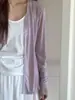 Cárdigan de Tencel Verde Menta Claro para Mujer, Delgado y Transpirable, Top Protector Solar para Primavera y Verano, Ropa Exterior Casual con Mangas Largas