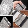 Caja de Cigarrillos Retro de Tres Aperturas Paquete de 14 Metal Grueso Soporte para Cigarrillos Retro Creativo Relieve Europeo Caja de Incienso Portátil Antiaplastamiento
