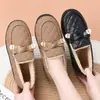 Zapatos Mao Mao con Forro de Felpa Nuevo Invierno 2024 Estilo Chanel Pequeño Casual Zapatos Mocasines Engrosados Cálidos Zapatos de Algodón Suave para Mujer Combinan con Todo
